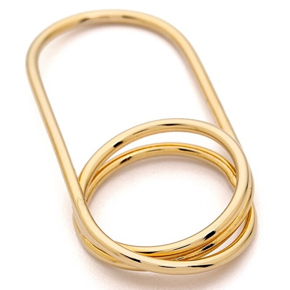 💰Jules Smith ♛ Safety Pin 2 Finger Knuckle Ring ♛ - Picture 2 of 8